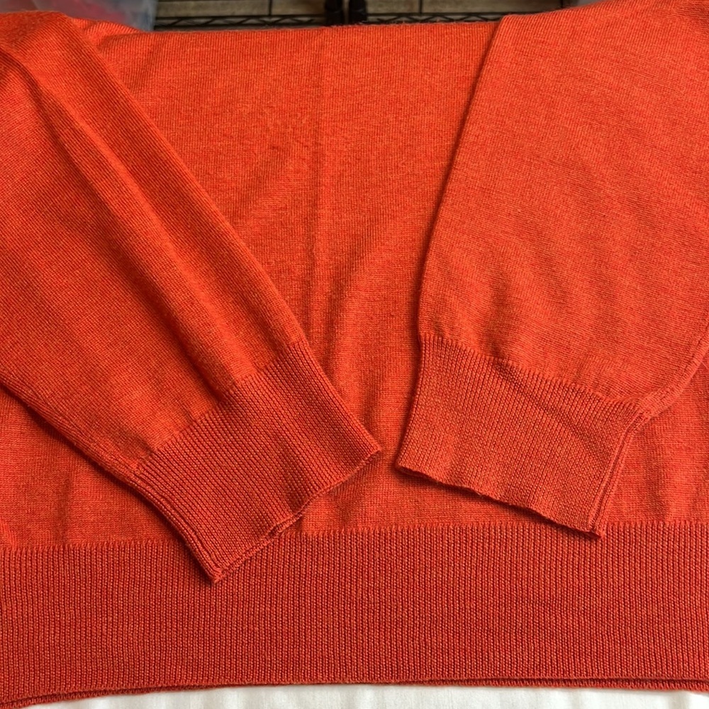 J Crew V-neck Italian Morano Wool Sweater SZ XL - Picture 7 of 8